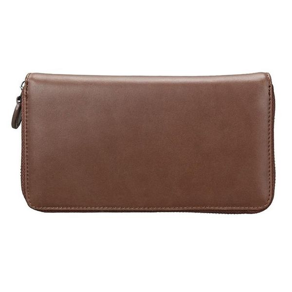 Antimagnetic RFID Long Zipper Leather Card Holder Wallet