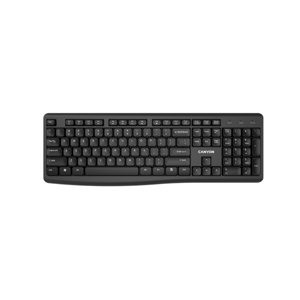 Canyon Wireless Multimedia Keyboard - Chocolate keycaps - 104 keys
