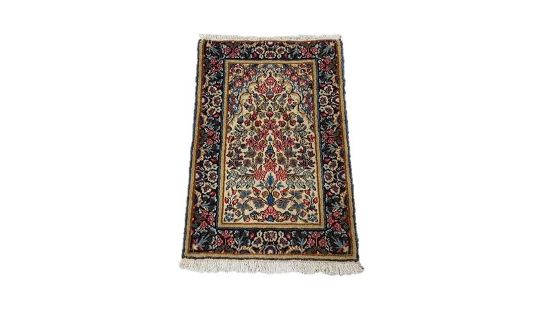 Persian Kerman Carpet 90cm x 60cm Hand Knotted