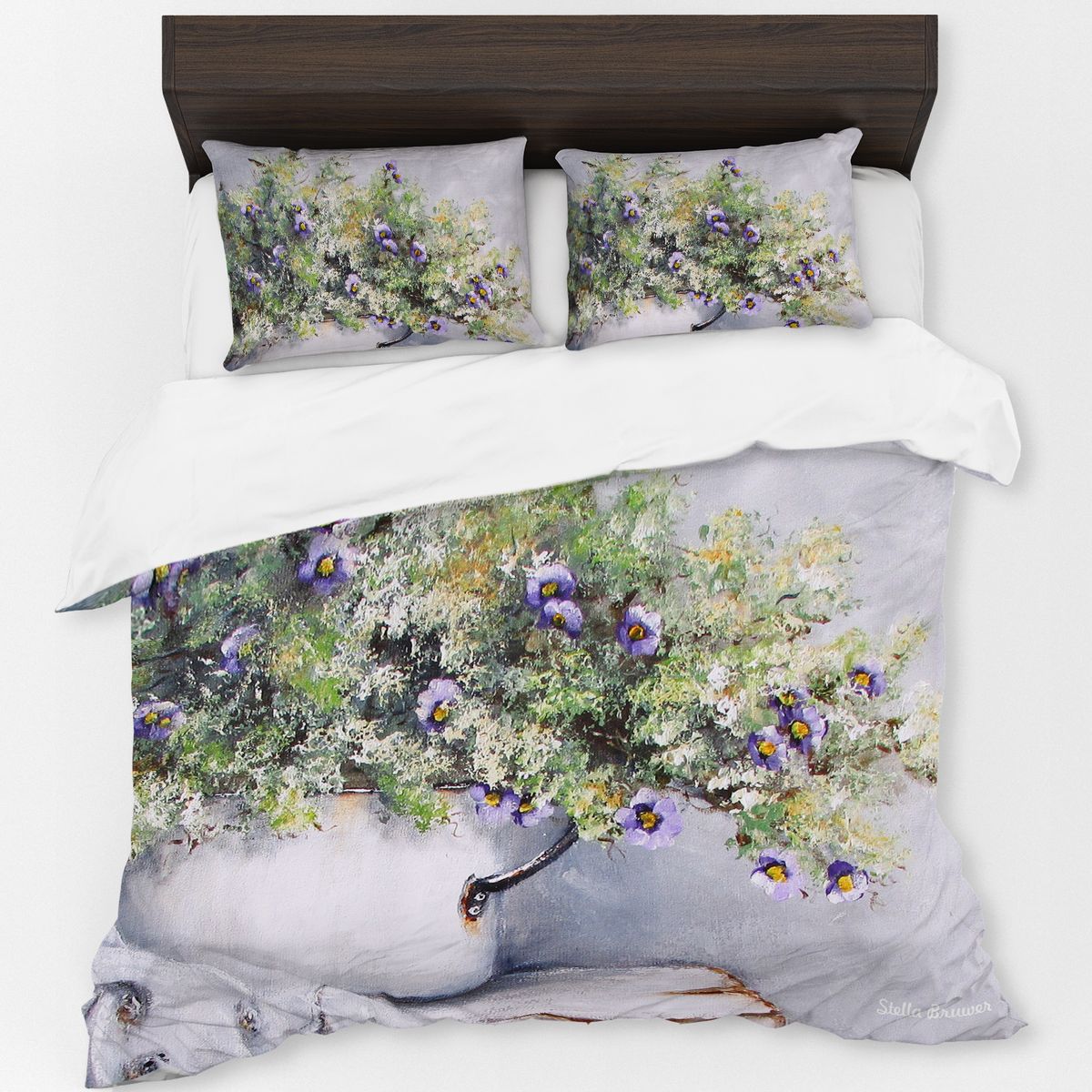 Tiny Purple Flowers By Stella Bruwer Duvet Cover Set Shop Today. Get