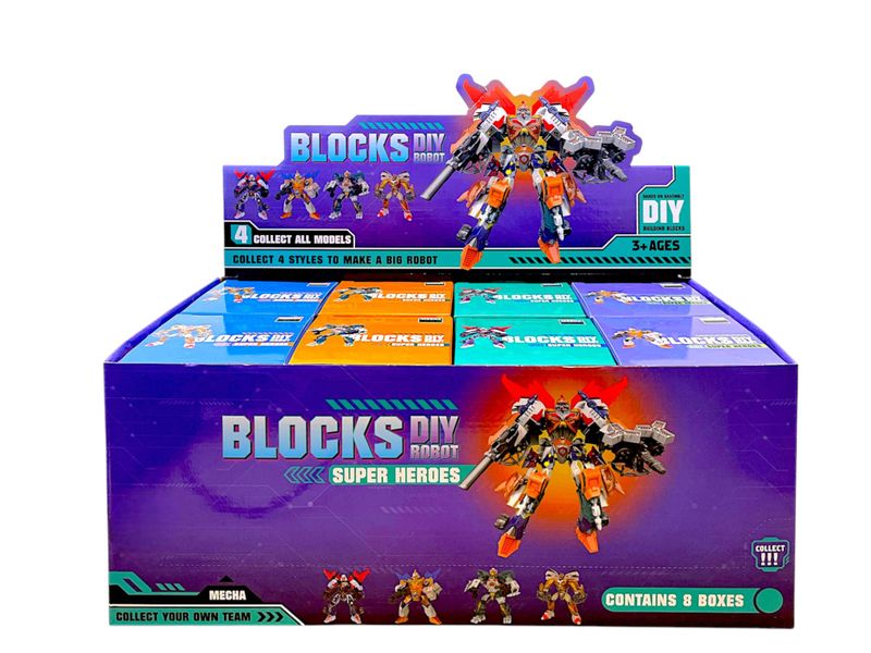 DIY Building Block Blocks Robot Set - 4-in-1 Transforming Robot Kit