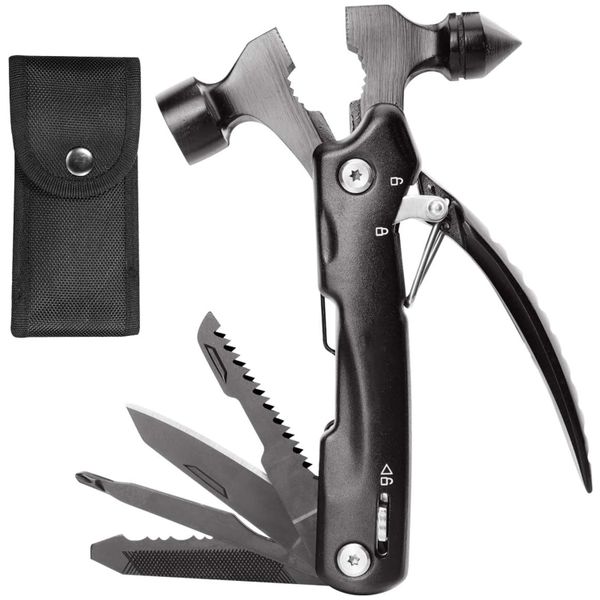 12-in-1 Survival Hammer Multi-Tool for Car, Camping &amp; Emergency