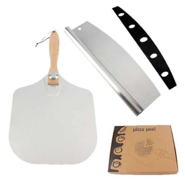 Aluminum Metal Pizza Set Include Peel, Cutter And Lifter