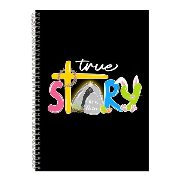 True-story A4 Notebook Spiral Graphic Christian Easter Words Present 080