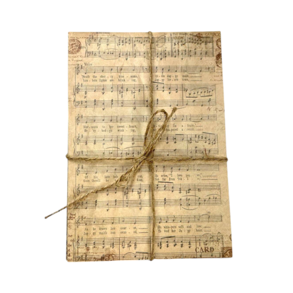 30 Piece Vintage Sheet Music Design Decorative Paper Set - Brown