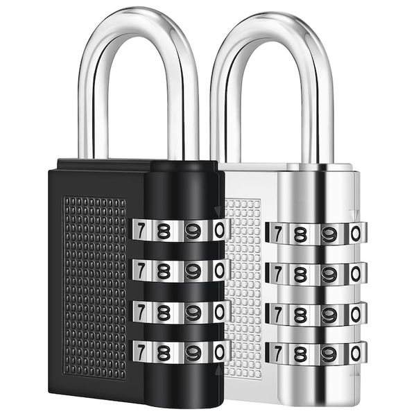 Set of 2 Combination Locks - 4-Digit Zinc Alloy Padlocks for Suitcase &amp; Bag Security
