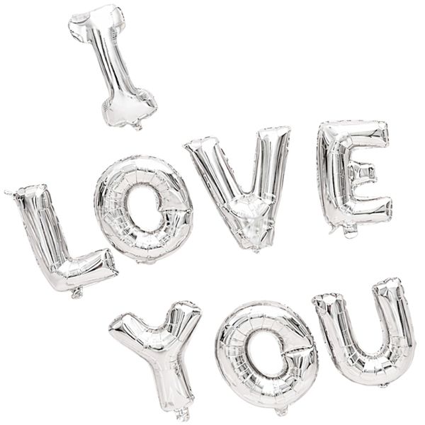 16-Inch - I LOVE YOU - Foil Letter Balloon Set