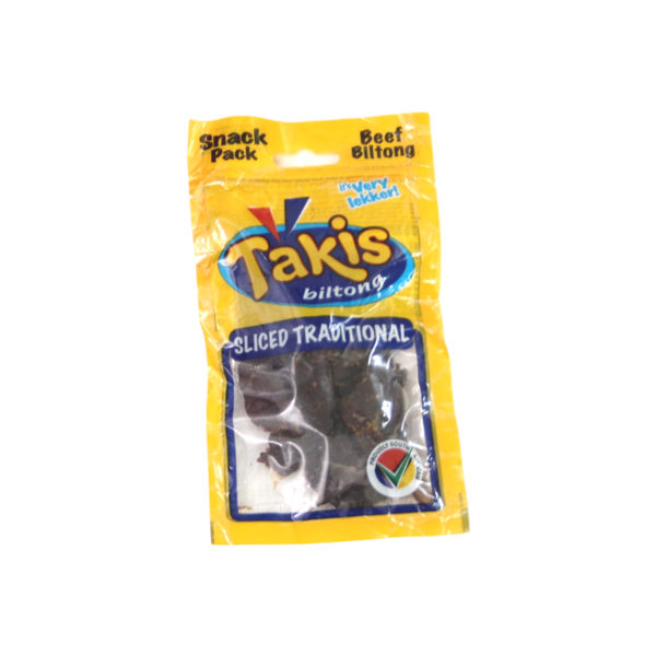 Takis Biltong Snack Pack - Sliced Traditional- 20 x 50g - Bulk Pack