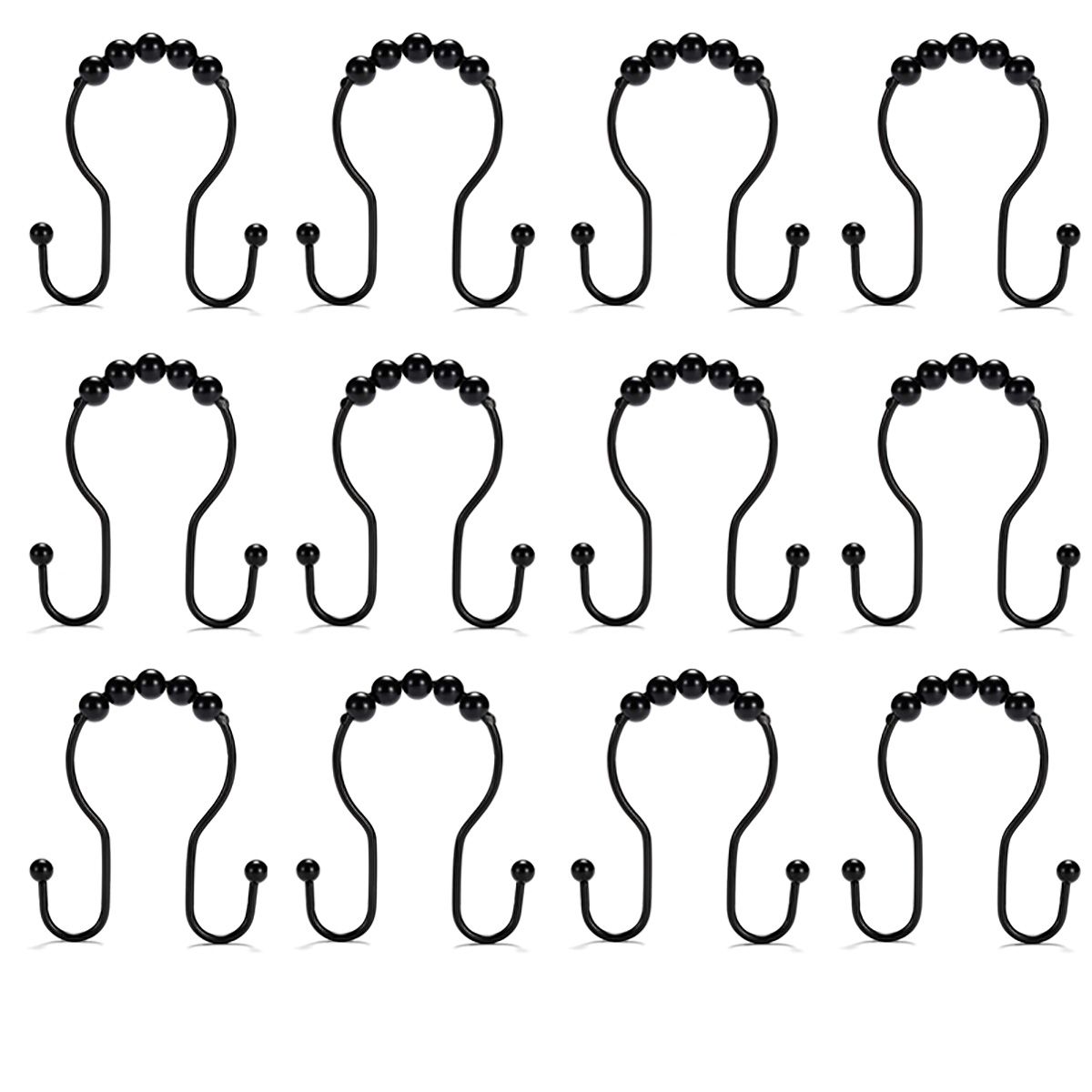 12 Piece Shower Curtain Hooks Metal Shower Curtain Rings Shower Rod Hooks