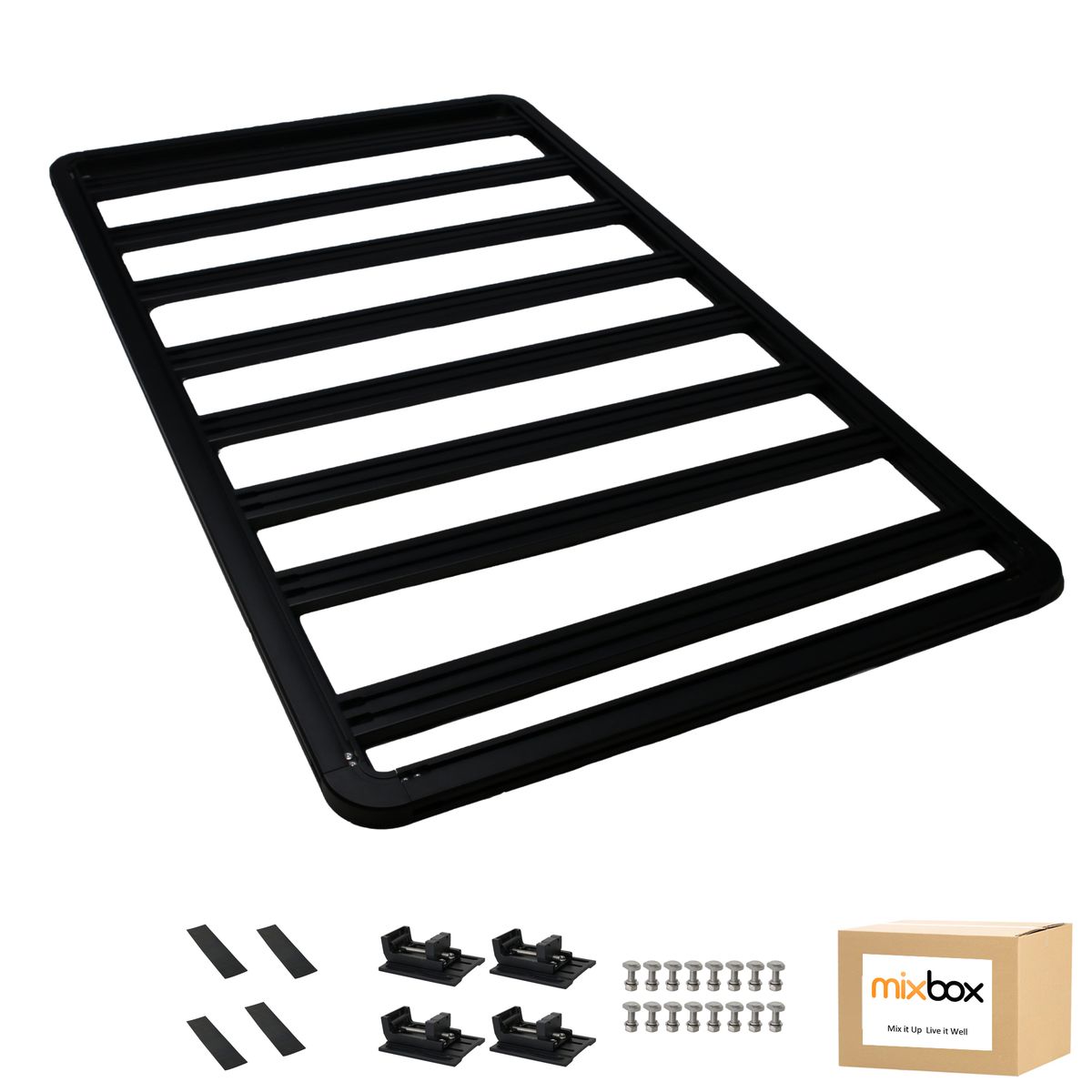 Mix Box Alum. Roof Rack, Dual T-Slot Rails, Compatible with Toyota Fortuner