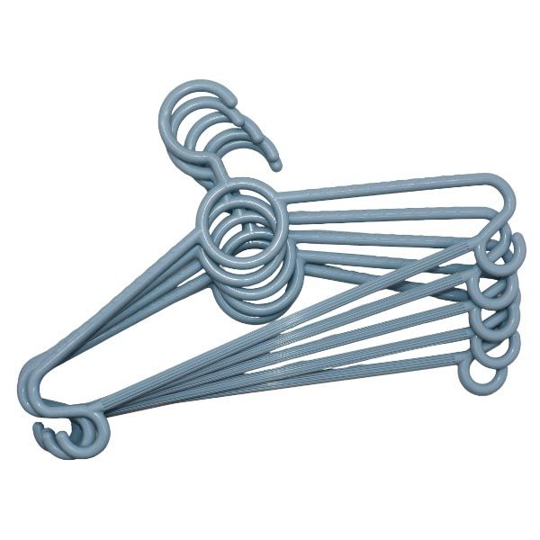 Plastic Dress Hangers MultiFunction Adult Hangers Blue Set of 5
