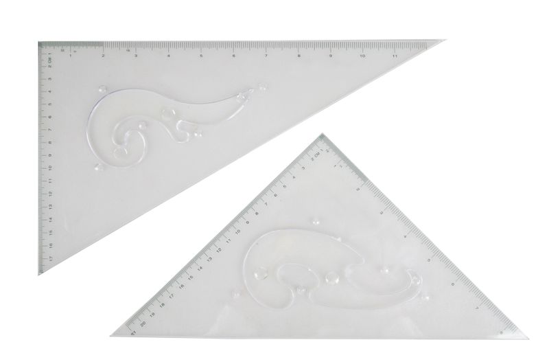 Rolfes Set Square Set 300mm integral with a French Curve template.