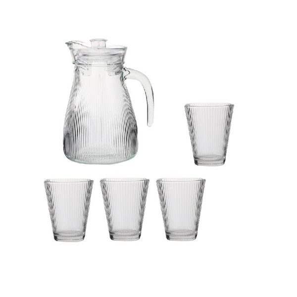 Vertical pattern transparent cold water kettle glass water fixture