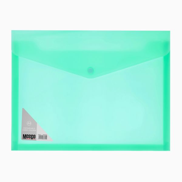 5 Pack - Meeco - A4 Expandable Carry Folder - Turquoise