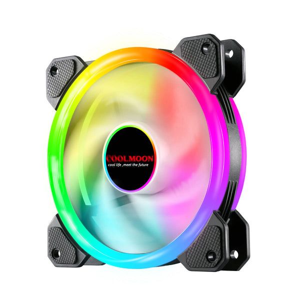 COOLMOON 120mm 6PIN PC Cooling Fan RGB Multi-Color Mode Silent Chassis Fan