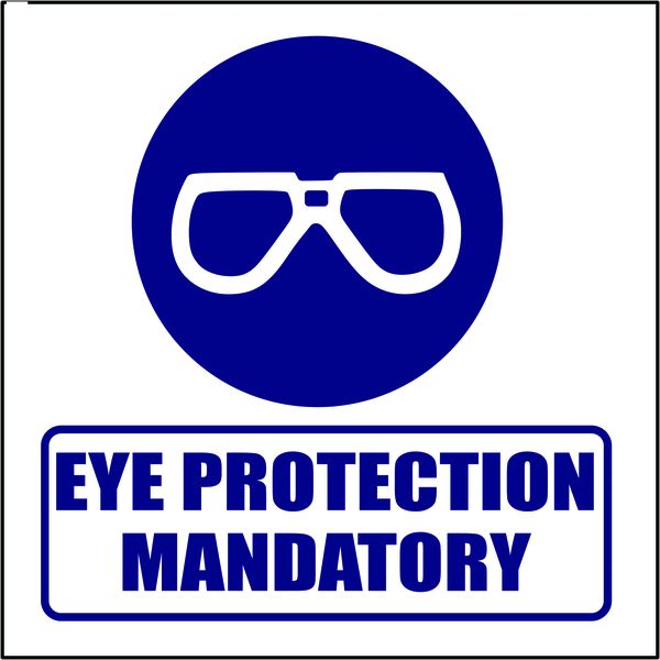 Eye Protection Mandatory Sign 44x44cm