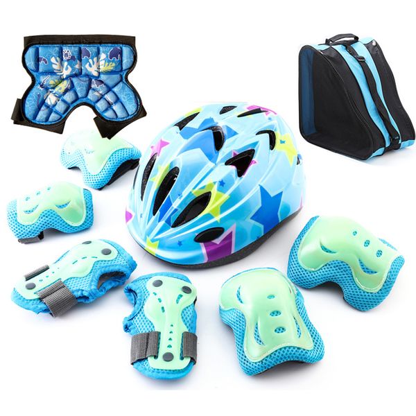 Kids Helmet with Protective Gear Set-Knee Elbow Wrist Pads for Bike and Scooter