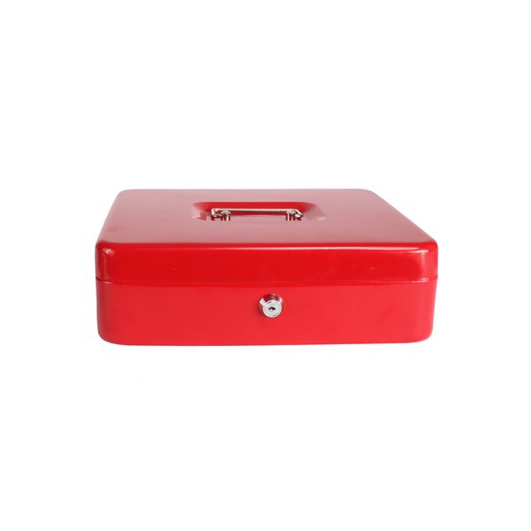 Small Metal Lock Box with Key Jewelry Cash Security Storage Organizer Box
