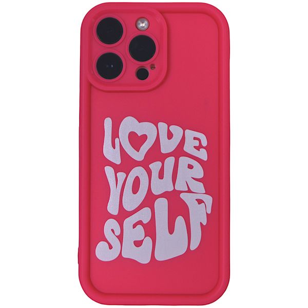 Neon Pink - Phone Case with Love Yourself - Iphone 14 Pro Max