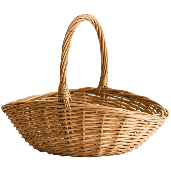 Wicker Basket With Handle, Wicker Shopping Basket, Small