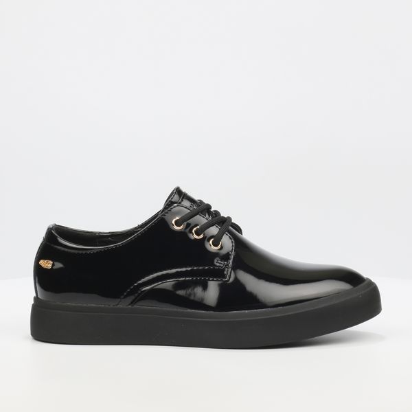 Miss Black Women's Black Patent Pu Plain Casual image