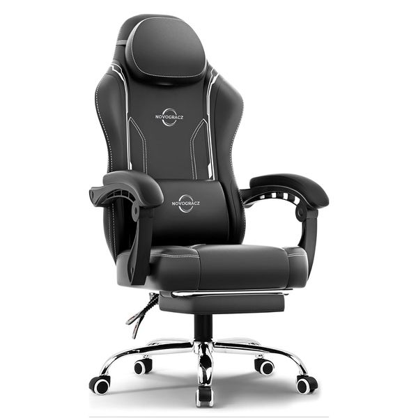 Novogracz VALKYRIE Elite Gaming Chair - Reclining Ergonomic + Footrest