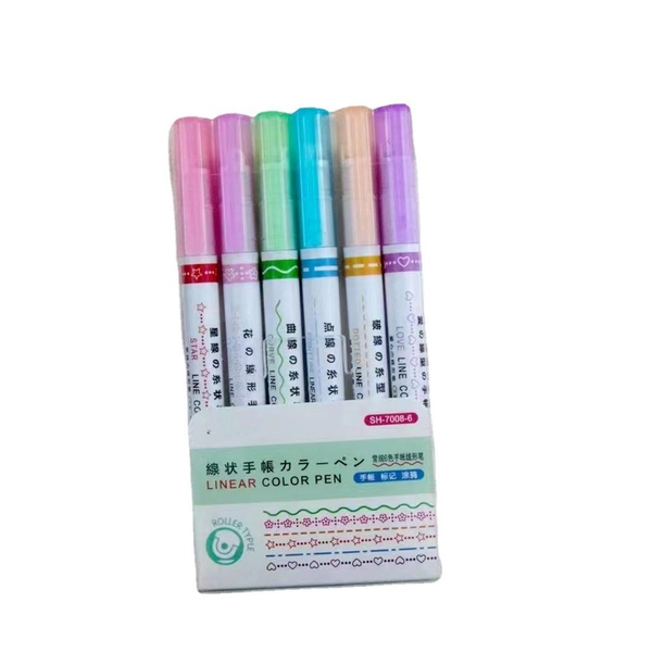 Roller Pen Markers with 6 Different Shapes &amp; Colours