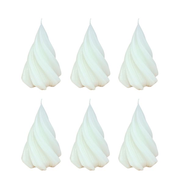 Long Burn Ice Cream Swirl Candle - 10cm x 7cm - 6 pack