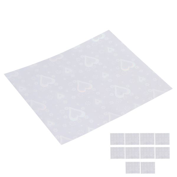 10 Sheet Laser Nail Art Sticker Shiny Fashionable Heart Shaped