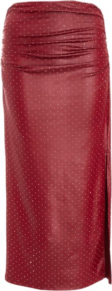 Quiz - Women Dark Red Faux Leather Midaxi Skirt
