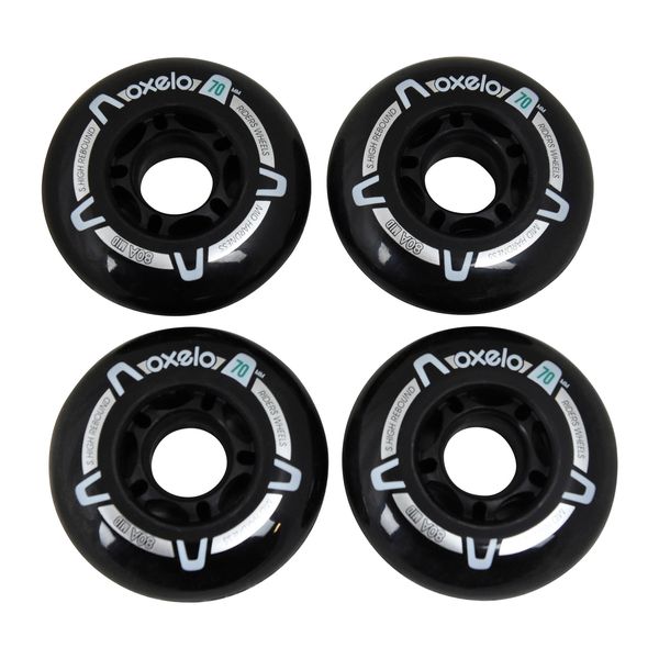 Decathlon Kids' 70mm / 80A Inline Skate Wheels FIT 3 4-Pack
