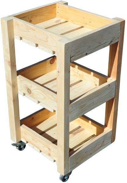 Rustic Office Trolley for Coffee Station or Storage on Wheels