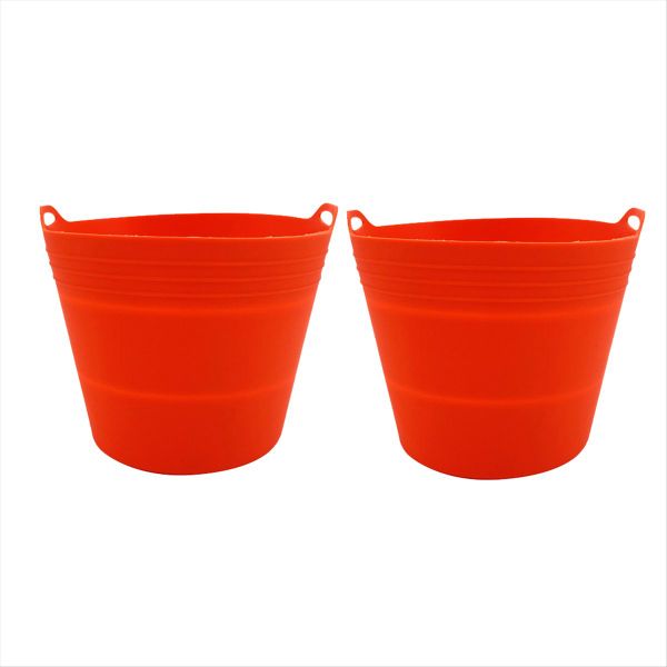 2 Pcs Reuasble Silicone Grease Bucket Liners Orange
