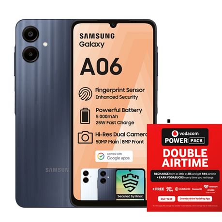Samsung Galaxy A06 64GB Dual Sim - BlueBlack + Vodacom SIM Card Pack Image