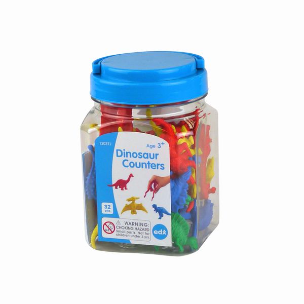 EDX Education Dinosaur Counters &amp; Tweezers - 32 Pieces