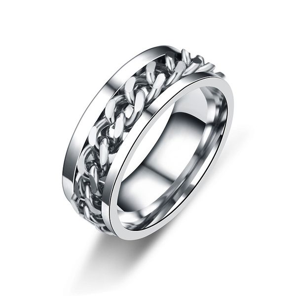 Simple Finger Ring Stainless Steel Ring Fidget Band Cool Spinner Rings