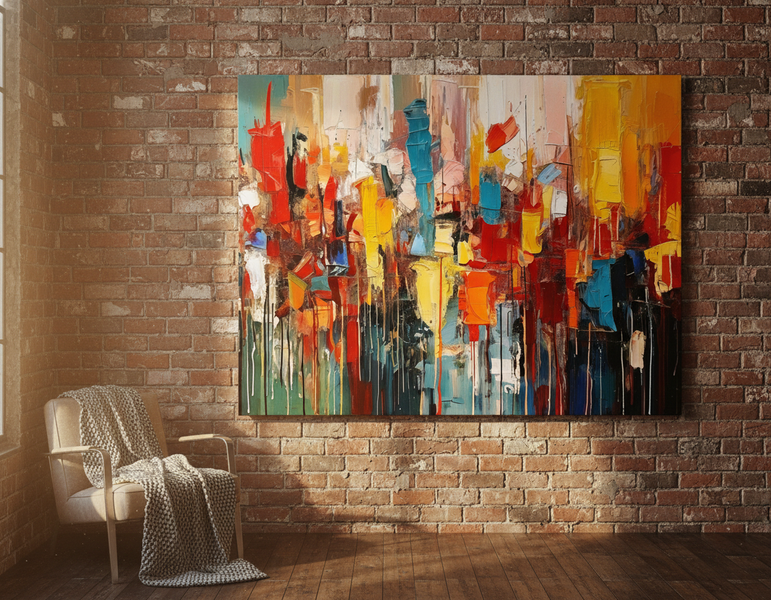 Abstract Canvas Ready to Hang Contemporary Art - Colour Canvas
