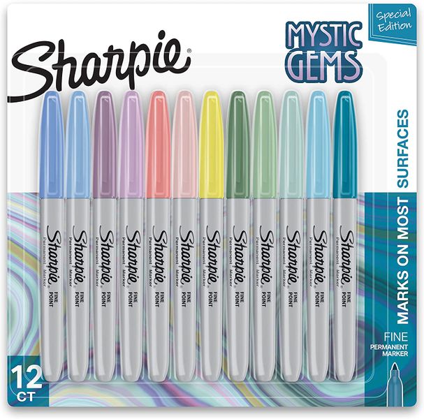 SHARPIE Permanent Marker: Fine Assorted Mystic Gems Pastel Card 12
