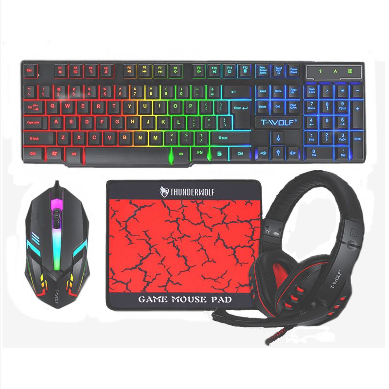 4IN1 Gaming Combo RGB Keyboard, RGB Mouse, Headset and Mouse Pad