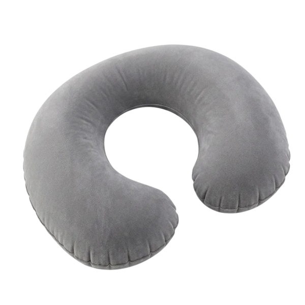 Easy Use Inflatable Travel Neck Comfort Pillow - Grey