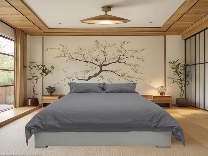 Rey's Fine Linen Hotel Collection Smoked Pearl Oxford Duvet Cover Set(1Set)