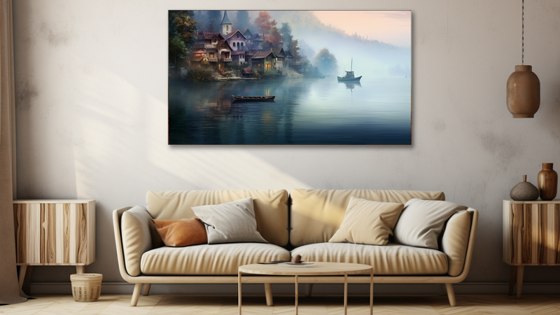 Canvas Wall Art - Lakeside Dreamscape Abstract - HD0030
