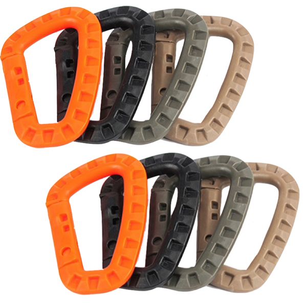 Camping Outdoor Heavy Duty Tactical Carabiner Clips Set of 8 Value Pack