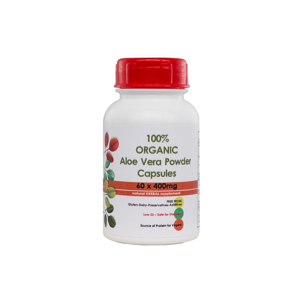 Quintessential Health 100% Organic Aloe Vera Capsules - 60 x 400mg.