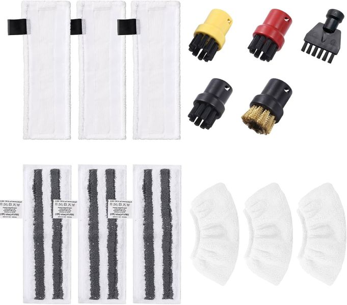 Set of 12 Accessories Compatible with Kärcher Steam Cleaner Easyfix SC2 SC3