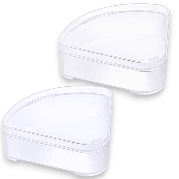 2 Piece - Petal Shape - Makeup Storage - Hard Container - Clear