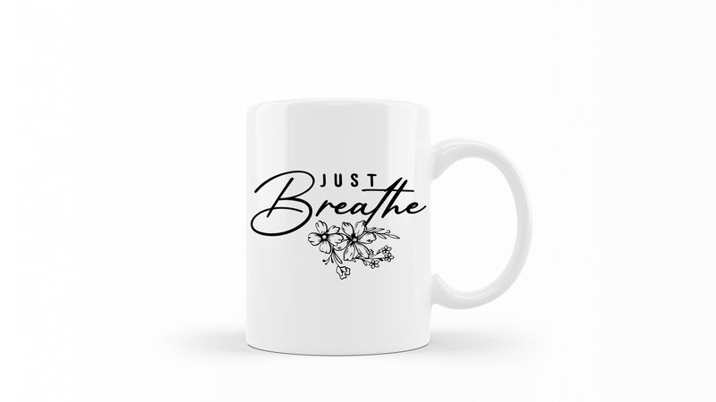 Just Breathe White Ceramic 0.325 L 1 Pack Mug