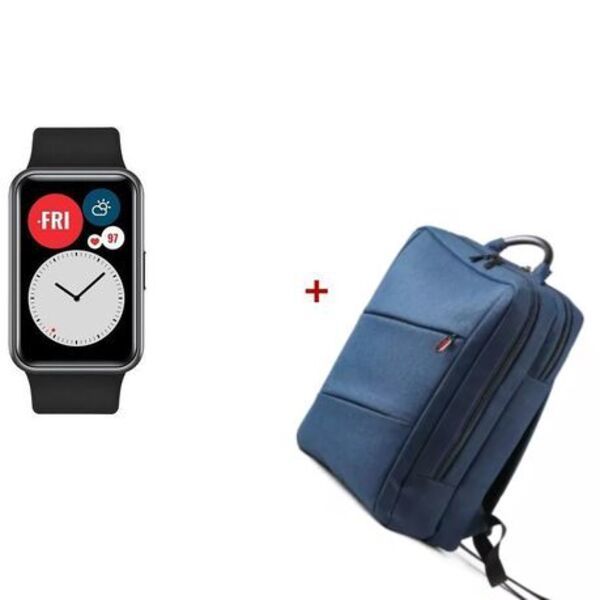 Huawei Fit Watch - Graphite Black + Blue Backpack