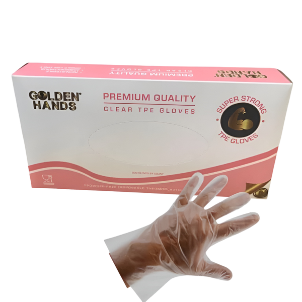Golden Hands TPE Gloves - Clear- Suitable for Kitchen Industry- 400s