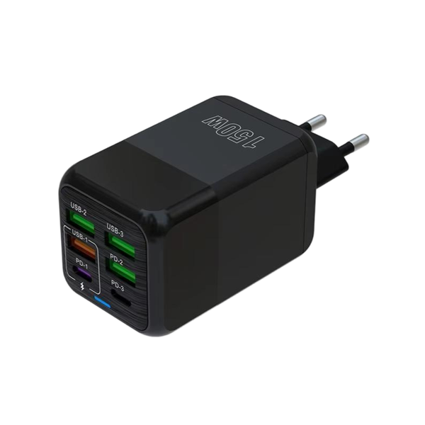 150W 6 Ports PD QC 3.0 USB C Quick Charger Wall Adapter Super